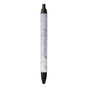 Lavender Ombre Rainbow Dragonflies Black Ink Pen
