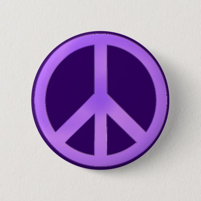 Lavender on Dark Purple Peace Sign 6 Cm Round Badge (Front)