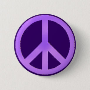 Lavender on Dark Purple Peace Sign 6 Cm Round Badge