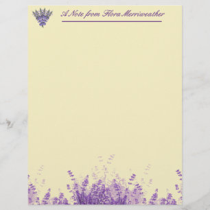 Lavender on Parchment Personalised Stationery Custom Letterhead
