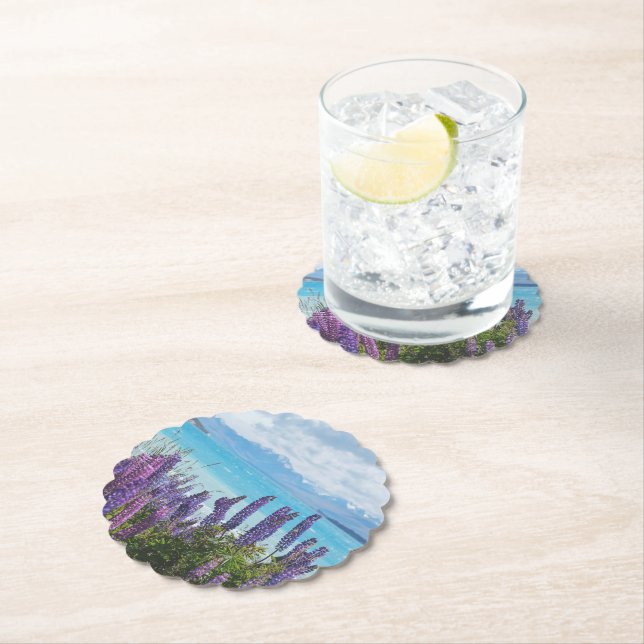 lavender on the lake shore paper coaster (Insitu)