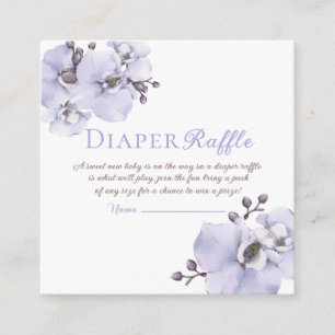Lavender Orchid Baby Shower Diaper Raffle Tickets Enclosure Card