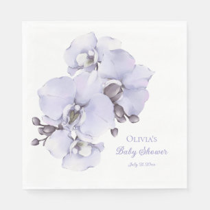 Lavender Orchid Baby Shower Napkins - Floral Baby