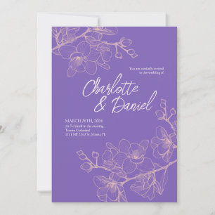 Lavender Orchid Moments Wedding Invitation