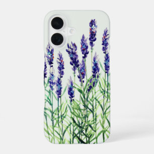 Lavender painted with watercolors iPhone 16 case