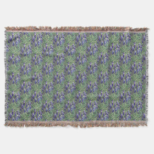 Lavender painted with watercolors throw blanket