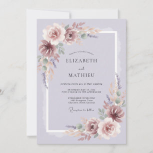 Lavender Painterly Romantic Wedding Invitation