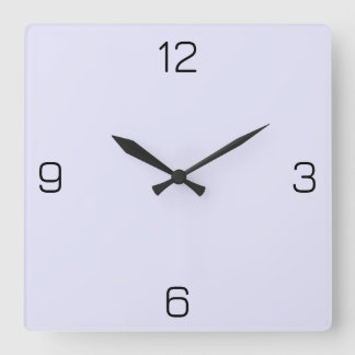 Lavender / Pale Violet E6E6FA - Option to Add Name Square Wall Clock