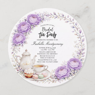 Lavender Palette Tea Party Bridal Shower Invitation
