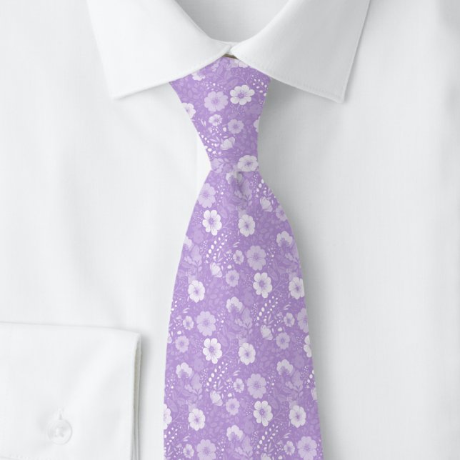 Lavender Pansies Tie (Creator Uploaded)