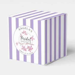 Lavender Parisian Stripes Bridal Shower Favour Box
