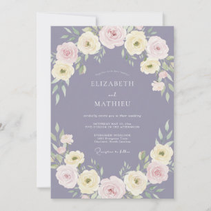 Lavender Pastel Bloom Wedding Invitation