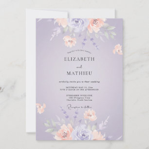 Lavender Pastel Botanical Wedding Invitation