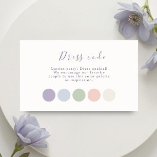 Lavender Pastel Floral Script Wedding Attire Enclosure Card