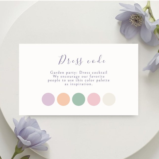 Lavender Pastel Floral Script Wedding Attire Enclosure Card (Creator Uploaded)