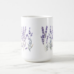 Lavender Pattern Pillar Candle Coffee Mug