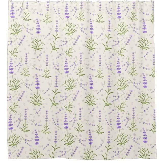Lavender pattern  shower curtain (Front)