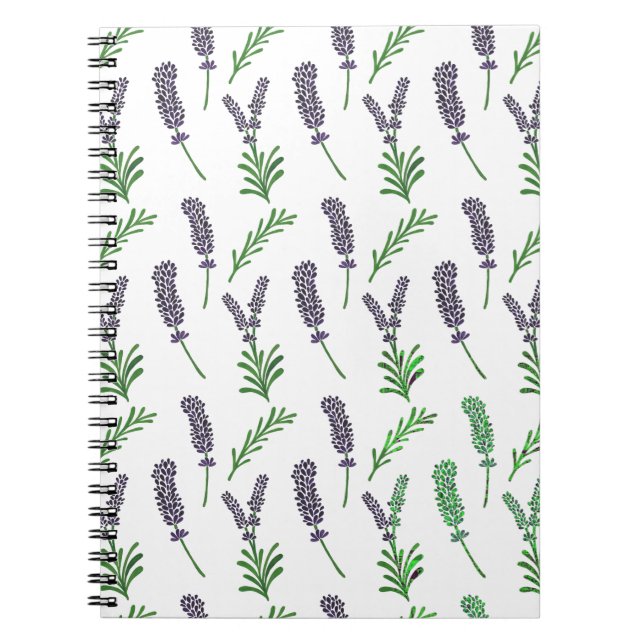 Lavender Pattern Spiral Notebook (Front)
