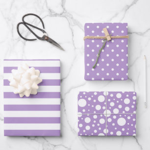 Lavender Patterns Wrapping Paper Sheet Set