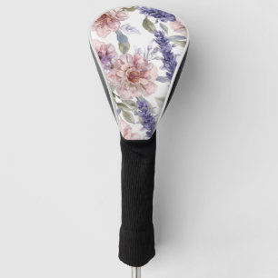 Lavender Peony Watercolor Floral Garden Golf Head Cover