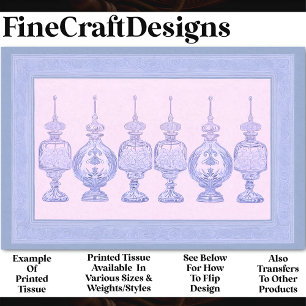 Lavender Perfume Bottles Decanters AD8 Decoupage Tissue Paper