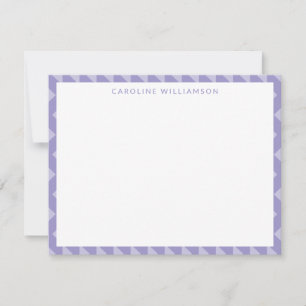 Lavender Periwinkle Geometric Border Custom Name Card