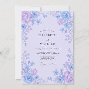 Lavender Periwinkle Petal Wedding Invitation