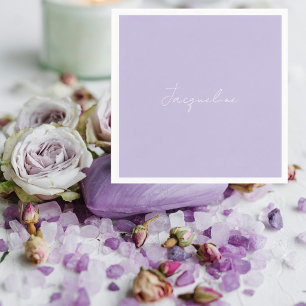 Lavender Personalised Script Shower Cocktail  Napkin