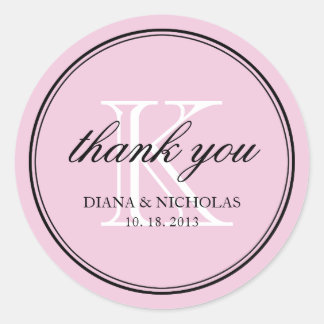 Lavender personalised thank you wedding favour classic round sticker