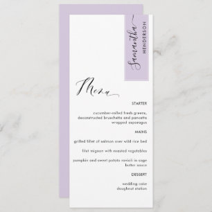 Lavender Personalised with Guest Name Elegant Menu