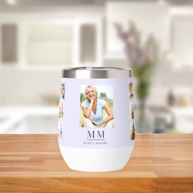 Lavender photo collage monogram name (Creator Uploaded)