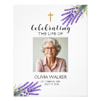 Lavender Photo Funeral Welcome Sign