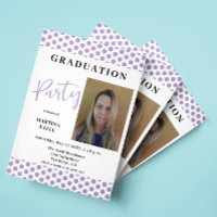 Lavender Photo Polka Dots Graduation Party 