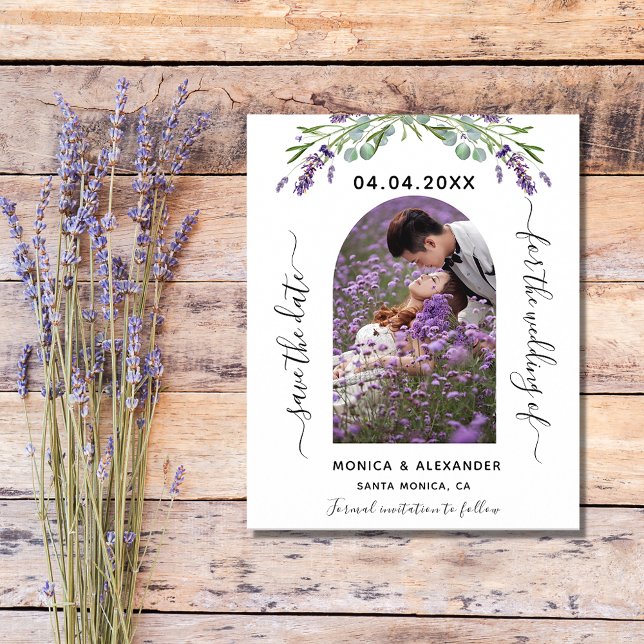 Lavender photo qr code wedding Save the Date (Creator Uploaded)