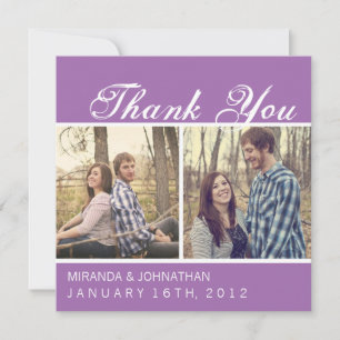 Lavender Photo Wedding Thank You Cards