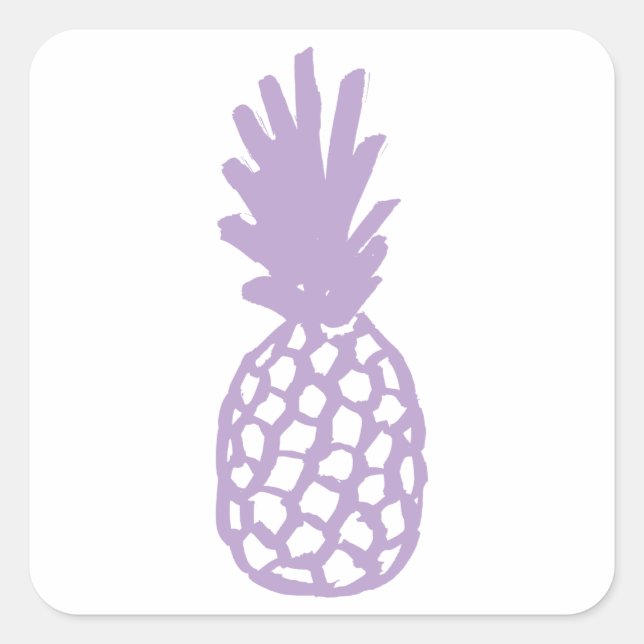 Lavender Pineapple Square Sticker (Front)