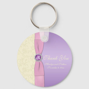 Lavender, Pink, and Ivory Keychain