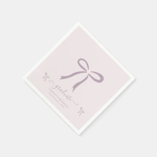 Lavender Pink Bow Graduation Party  Napkin