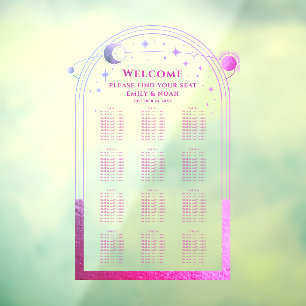 Lavender Pink Celestial Wedding Seating Chart