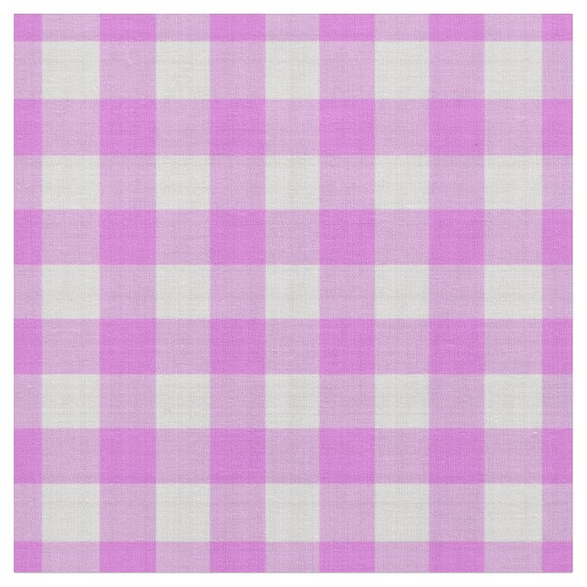 Lavender Pink Checkered Gingham plaid Fabric (Close Up)