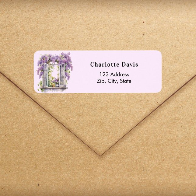 Lavender pink florals window return address  (Creator Uploaded)