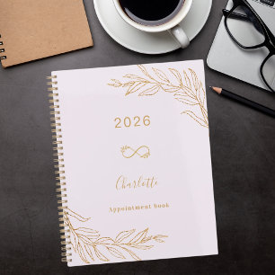 Lavender pink gold botanical foliage elegant planner