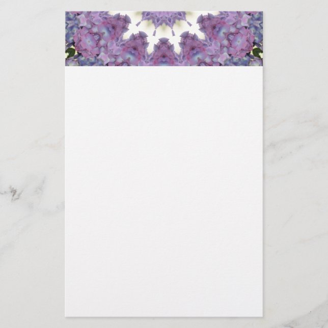 Lavender & pink kaleidoscope design stationery (Front)