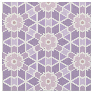Lavender & Pink Kaleidoscope Flower Pattern Fabric