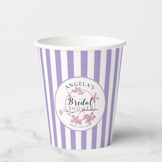 Lavender Pink Lilac Blossom Bridal Shower Paper Cups (Front)