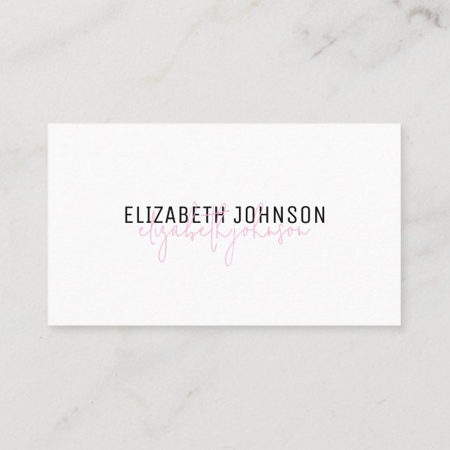 Lavender Pink Minimalist Simple QR Code Business Card (Back)