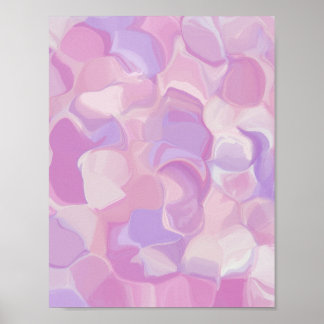 Lavender Pink Pastel Abstract Organic Shapes Wall Poster