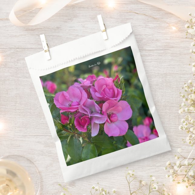 Lavender Pink Rose  Favour Bags (Clipped)
