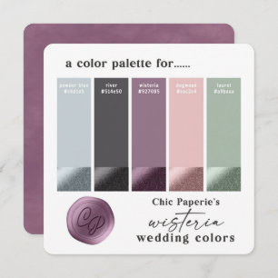 Lavender & Pink Spring Wedding Colour Palette Card