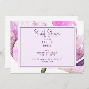 Lavender & Pink Watercolor Floral Invitation